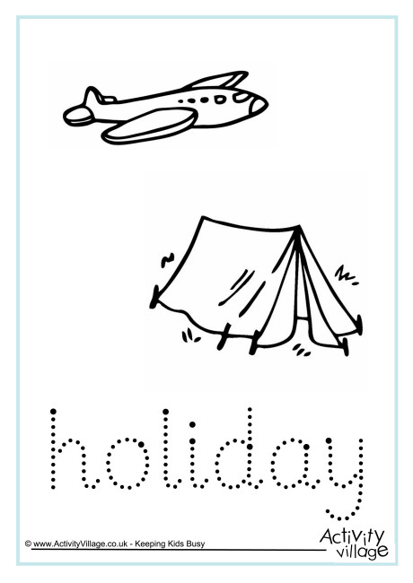 Holiday word tracing