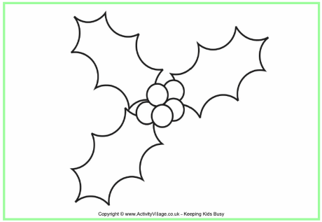 Holly colouring page