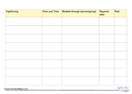 Home Education Activity Record Home Education Activity Record