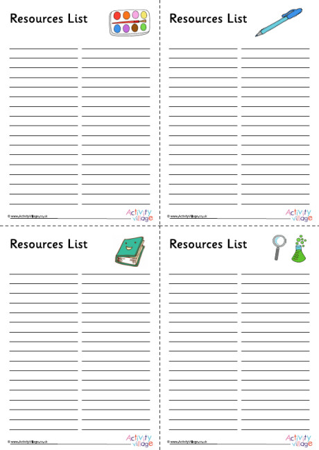 Home Education Resources List