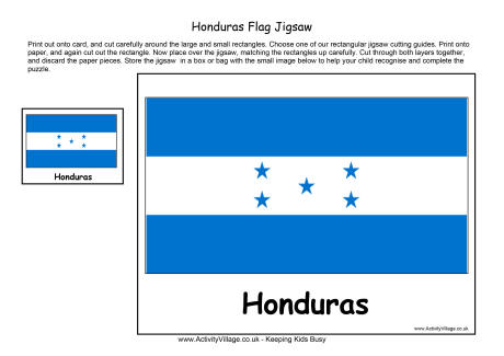 Honduras flag jigsaw