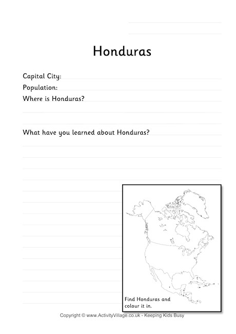 Honduras Worksheet