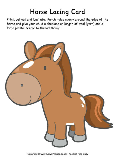 Horse lacing card