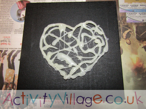 Hot Glue Stencil Heart