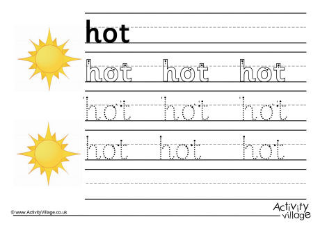 Hot Handwriting Worksheet