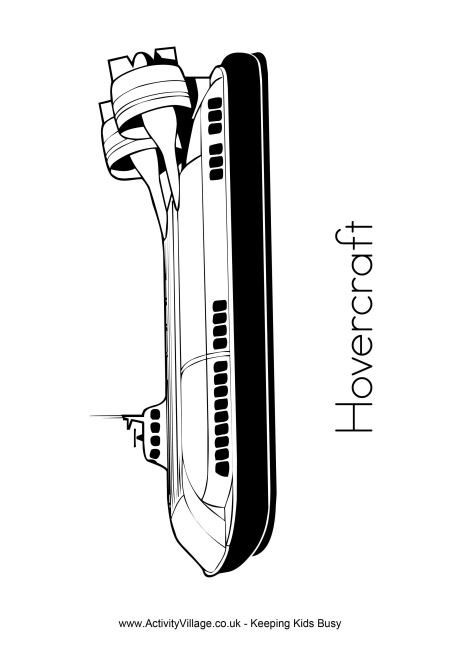 Hovercraft colouring page