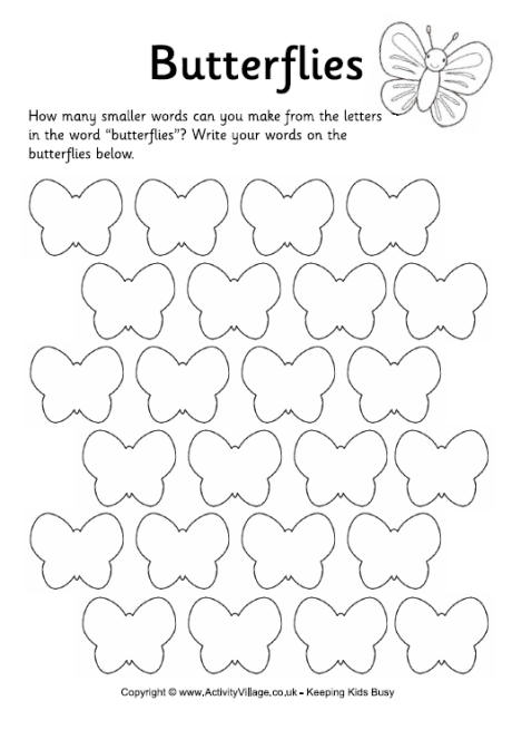 How many words - butterflies
