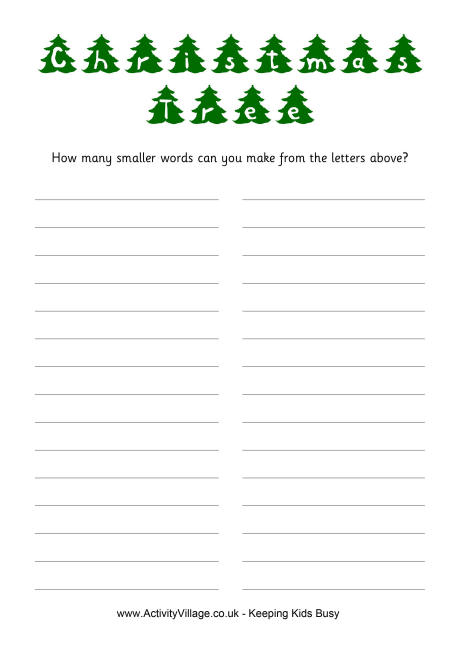 How many words - Christmas tree