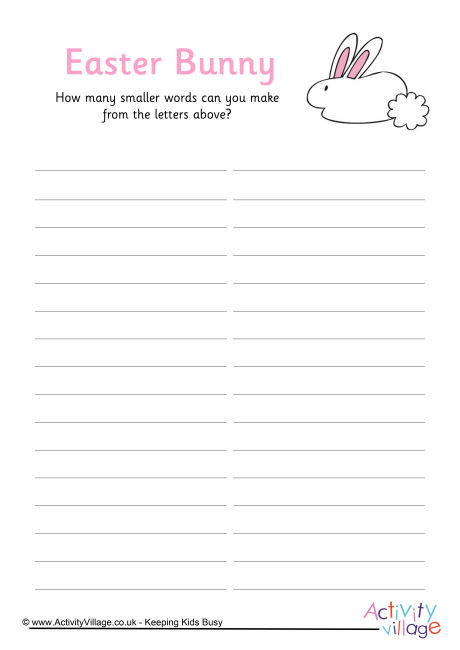 How many words - Easter bunny
