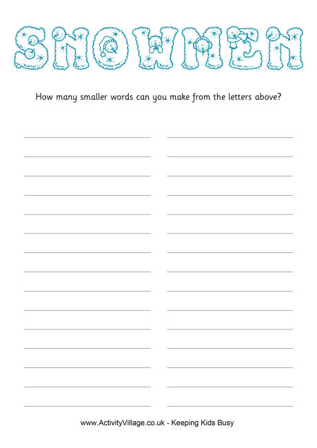How many words - Snowmen