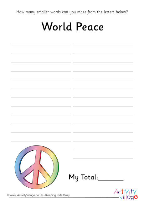 How Many Words World Peace