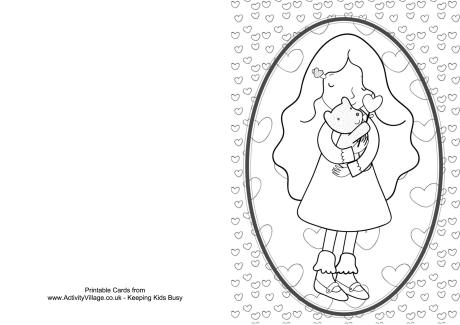 Hug colouring card