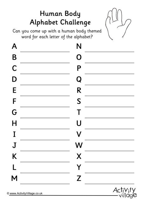 Human Body Alphabet Challenge