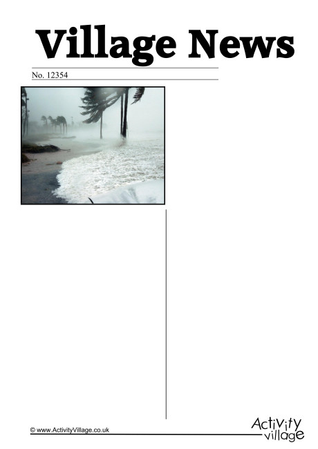 Hurricane Newspaper Writing Prompt