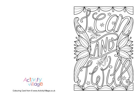 I Can And I Will Colouring Card I Can And I Will Colouring Card