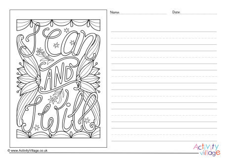 I Can And I Will Story Paper