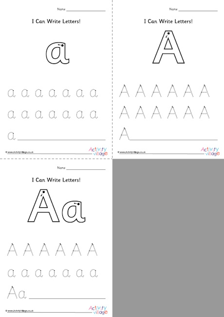 I Can Write Letter A
