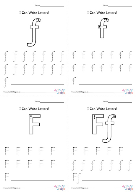 I Can Write Letter F I Can Write Letter F