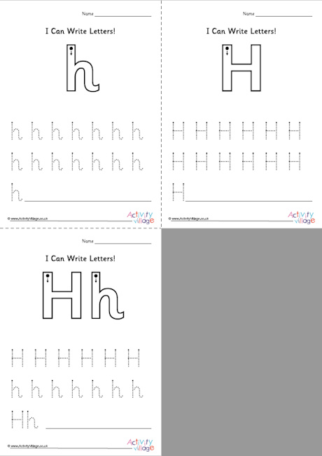 I Can Write Letter H