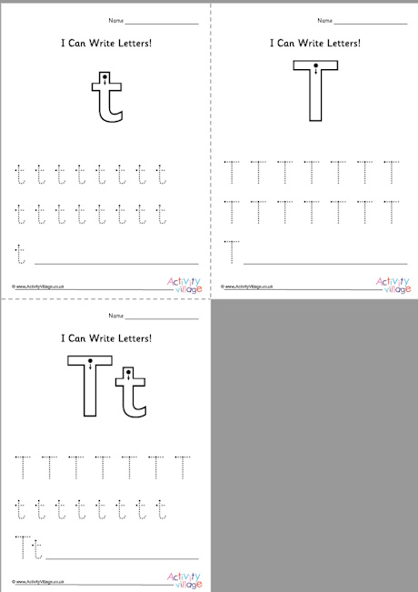 I Can Write Letter T