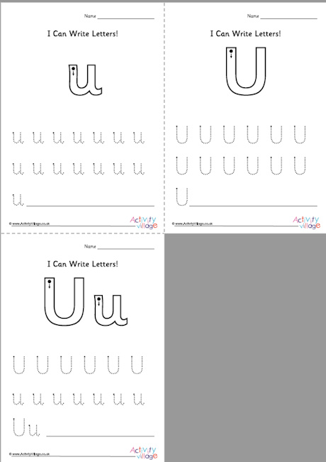 I Can Write Letter U
