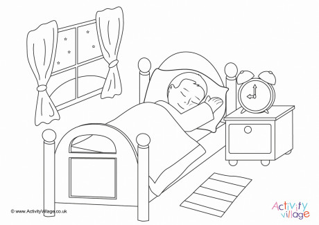 I Go To Bed Colouring Page 