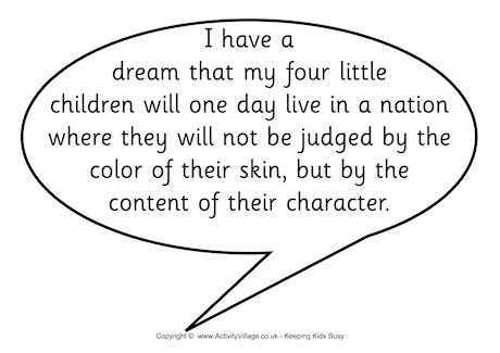 I have a dream quote bubble