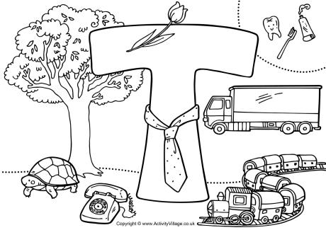 I Spy Alphabet colouring page T