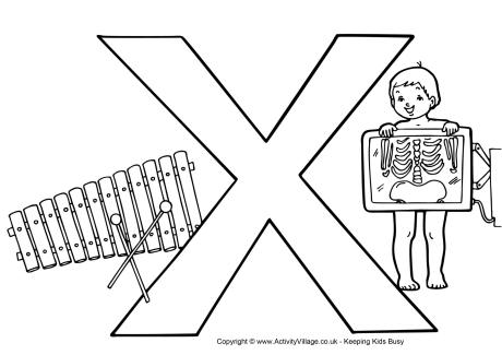 I Spy Alphabet colouring page X