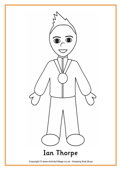 Ian Thorpe colouring page