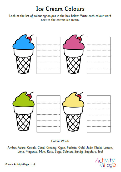 Ice cream colour synonyms