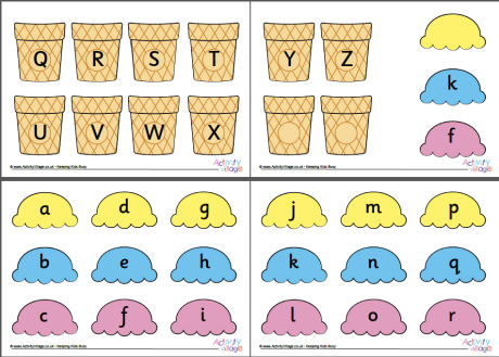 Ice cream matching letters Ice cream matching letters