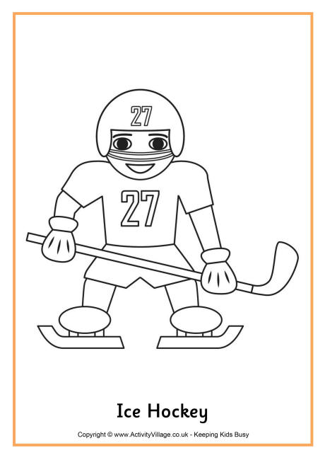 Ice Hockey colouring page 