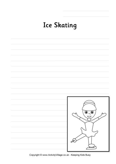 Ice Skating writing page