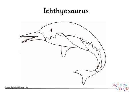 Ichthyosaurus Colouring Page