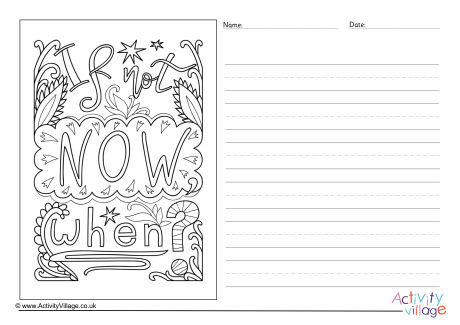 If Not Now When Story Paper