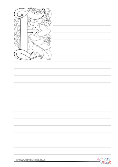 Illuminated Letter F Writing Paper