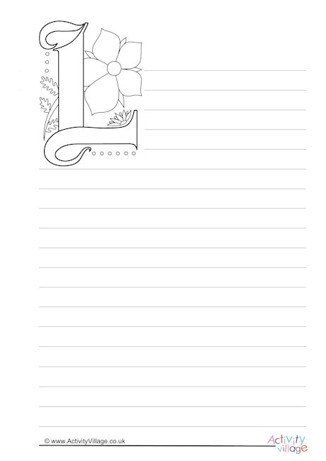 Illuminated Letter L Writing Paper 