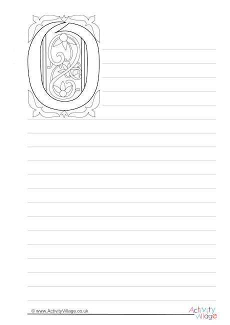 Illuminated Letter O Writing Paper