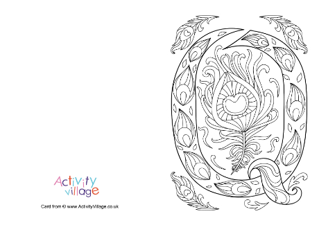Illuminated letter Q colouring card