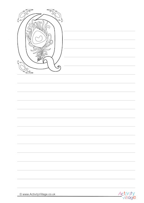 Illuminated Letter Q Writing Paper