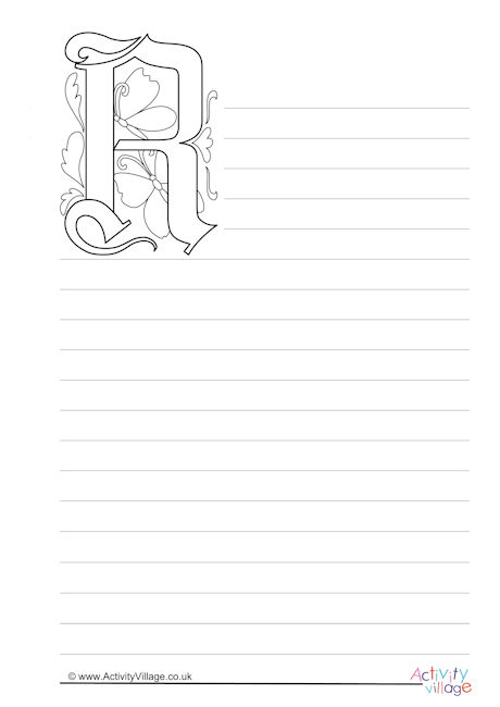 Illuminated Letter R Writing Paper Illuminated Letter R Writing Paper