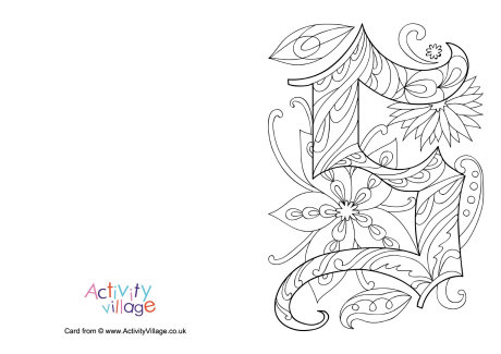 Illuminated Letter S Colouring Card Illuminated Letter S Colouring Card