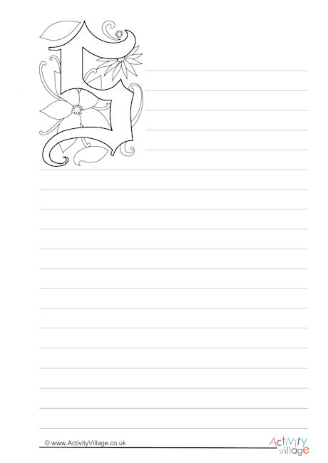 Illuminated Letter S Writing Paper Illuminated Letter S Writing Paper