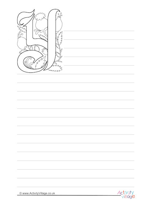 Illuminated Letter Y Writing Paper