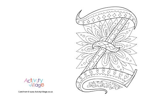Illuminated letter Z colouring card