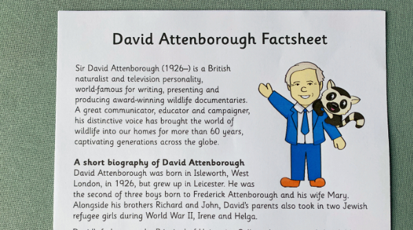 Reading the David Attenborough fact sheet