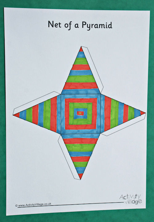 Decorated net of a pyramid page