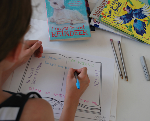 Keeping a record of the books she has enjoyed reading