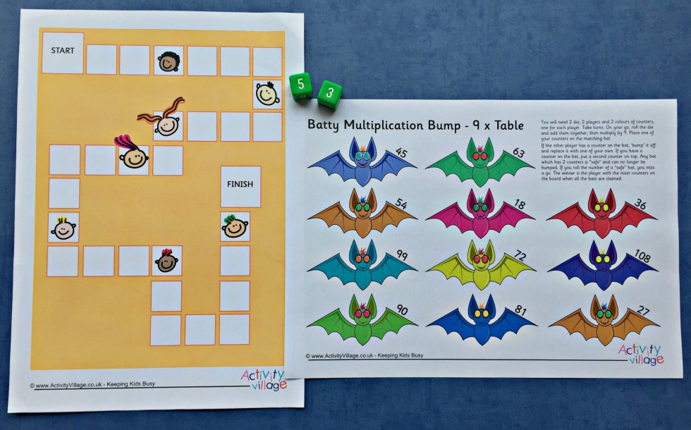 Printable maths games from Activity Village